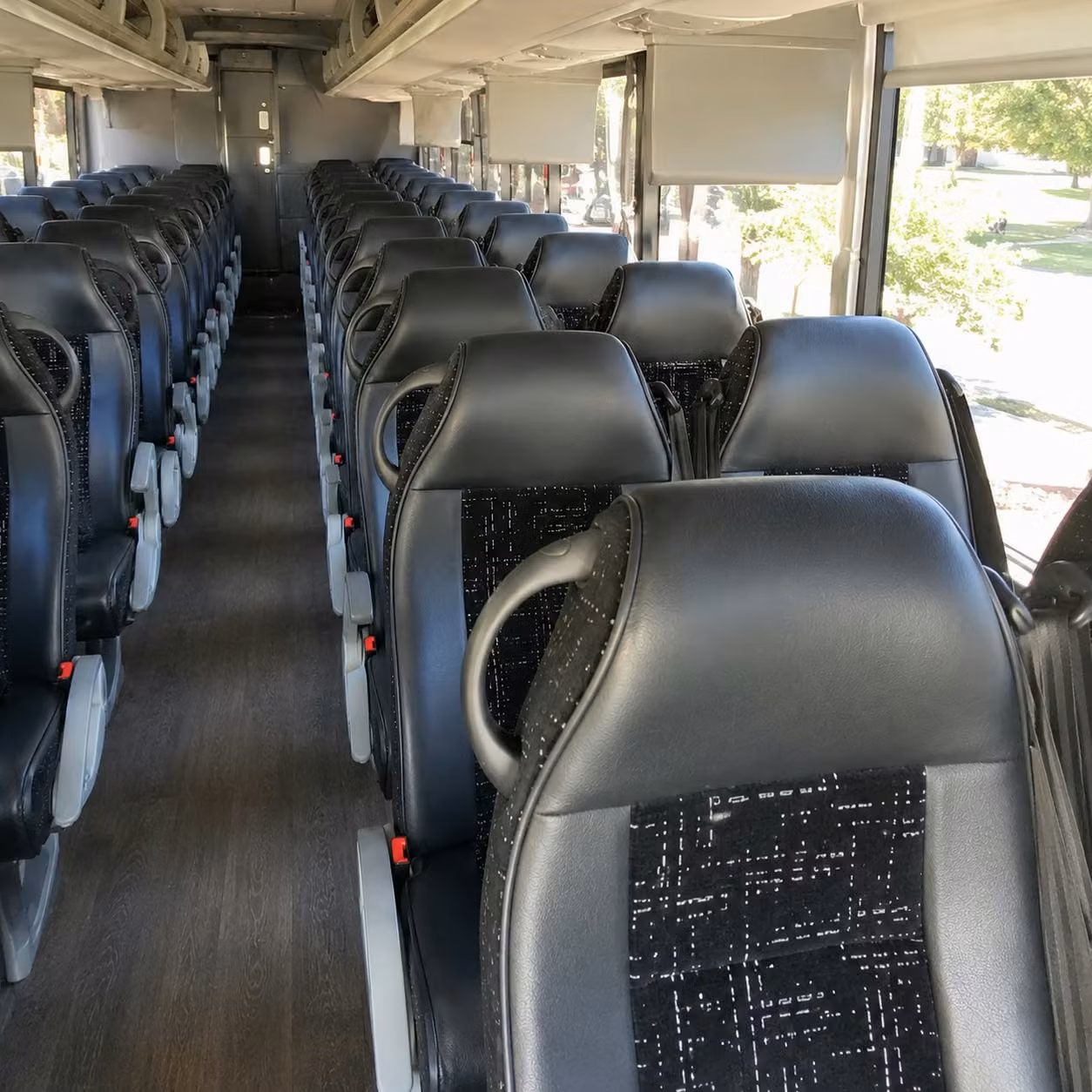 56 passenger charter bus inside